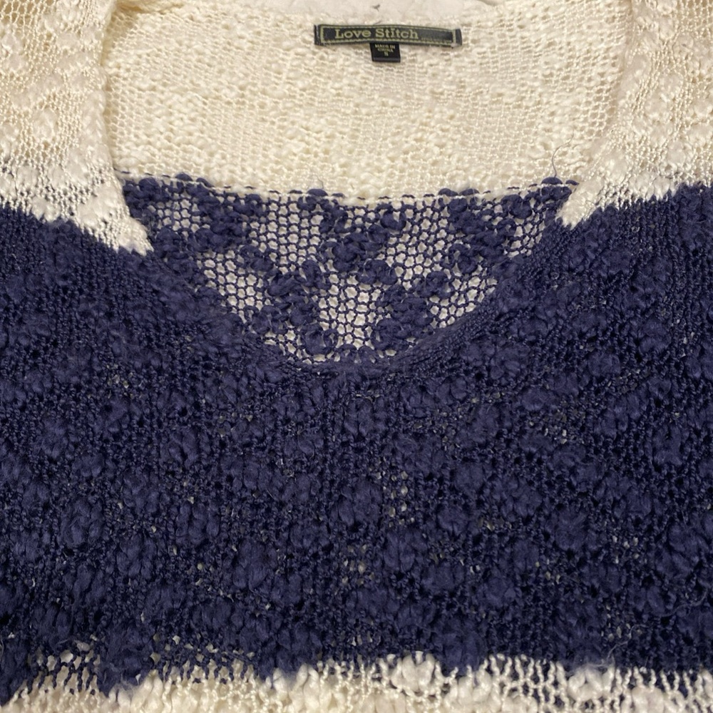 Love Stitch Navy and White Striped Sweater - Picture 5 of 7